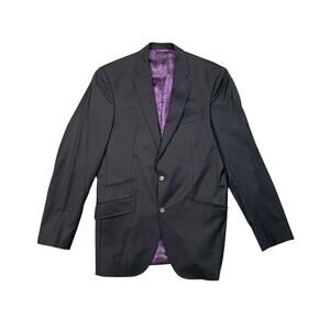 Ted Baker Blazer Mens 40 Long Black Wool Endurance Slit Back Sport Coat Jacket
